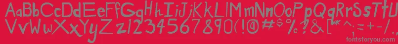 dirty duo Font – Gray Fonts on Red Background