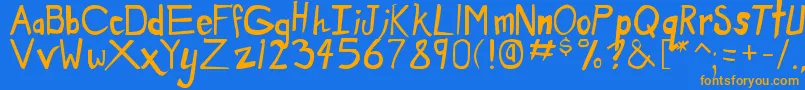 dirty duo Font – Orange Fonts on Blue Background