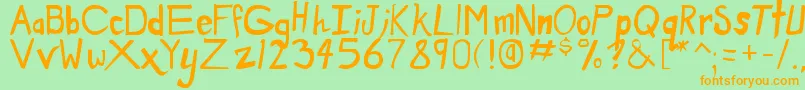 dirty duo Font – Orange Fonts on Green Background
