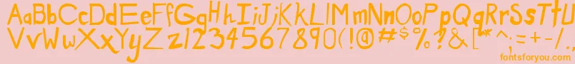 dirty duo Font – Orange Fonts on Pink Background