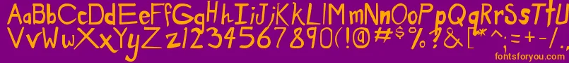 dirty duo Font – Orange Fonts on Purple Background
