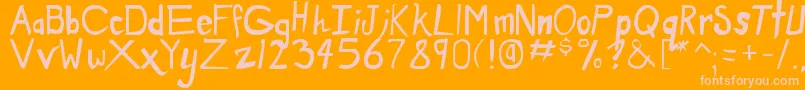 dirty duo Font – Pink Fonts on Orange Background
