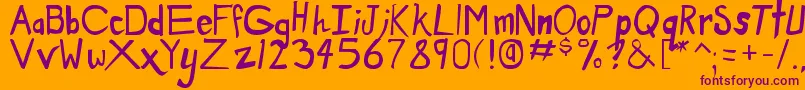 dirty duo Font – Purple Fonts on Orange Background