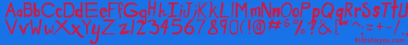 dirty duo Font – Red Fonts on Blue Background