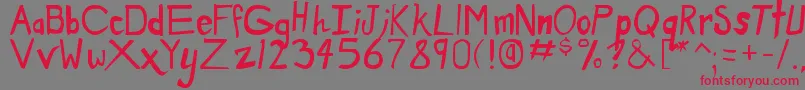 dirty duo Font – Red Fonts on Gray Background
