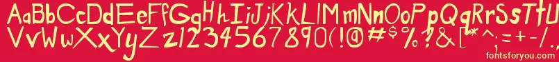 dirty duo Font – Yellow Fonts on Red Background