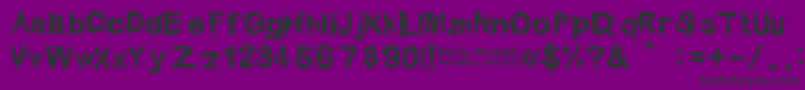 Weitere Informationen zur Dirty Grunge-Schriftart Dirty Grunge-Schriftart – Schwarze Schriften auf violettem Hintergrund