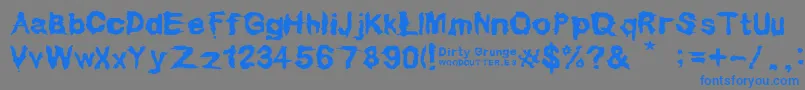 Dirty Grunge-Schriftart – Blaue Schriften auf grauem Hintergrund