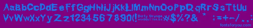 Dirty Grunge Font – Blue Fonts on Purple Background