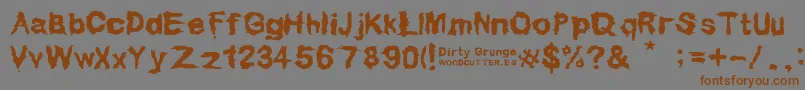 Dirty Grunge-Schriftart – Braune Schriften auf grauem Hintergrund
