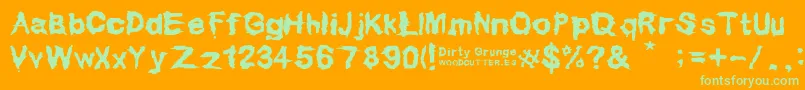 Dirty Grunge Font – Green Fonts on Orange Background