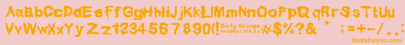 Dirty Grunge Font – Orange Fonts on Pink Background