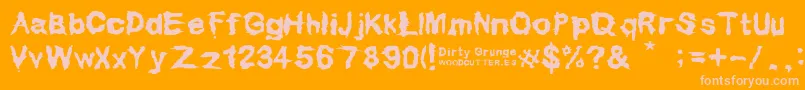 Dirty Grunge Font – Pink Fonts on Orange Background