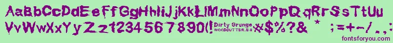 Dirty Grunge Font – Purple Fonts on Green Background