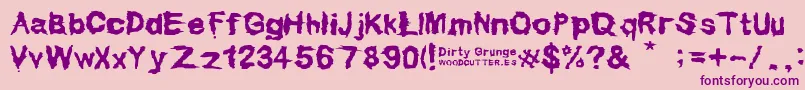Dirty Grunge Font – Purple Fonts on Pink Background