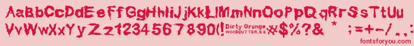 Dirty Grunge Font – Red Fonts on Pink Background