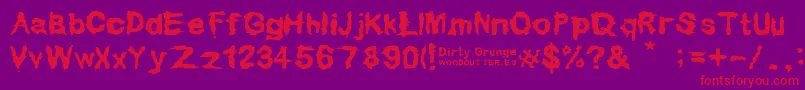 Dirty Grunge Font – Red Fonts on Purple Background