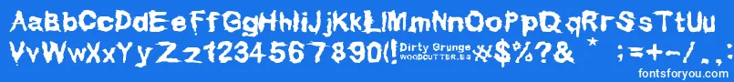 Dirty Grunge Font – White Fonts on Blue Background