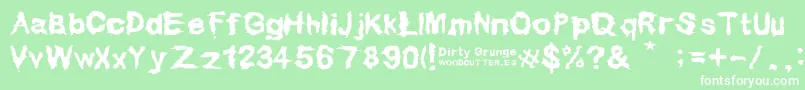 Dirty Grunge Font – White Fonts on Green Background