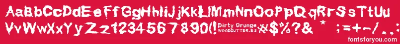 Dirty Grunge Font – White Fonts on Red Background