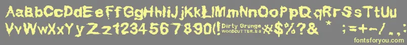 Dirty Grunge Font – Yellow Fonts on Gray Background