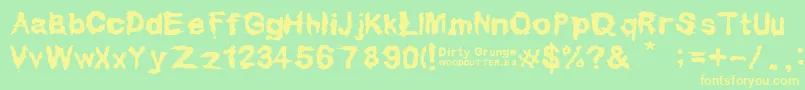 Dirty Grunge Font – Yellow Fonts on Green Background
