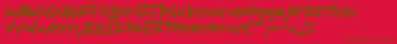 Croobie-fontti – ruskeat fontit punaisella taustalla