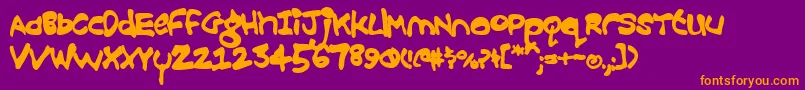 Croobie-Schriftart – Orangefarbene Schriften auf violettem Hintergrund