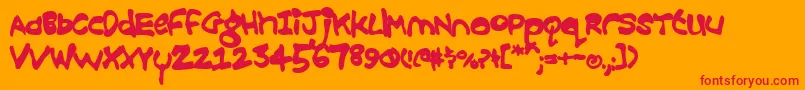 Croobie Font – Red Fonts on Orange Background