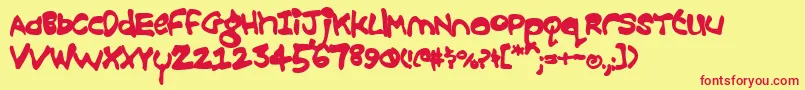 Croobie Font – Red Fonts on Yellow Background