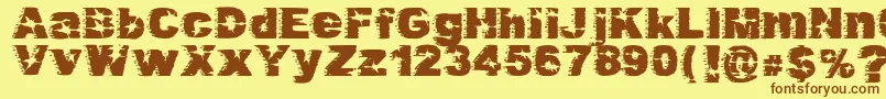 Dirty Harry Font – Brown Fonts on Yellow Background