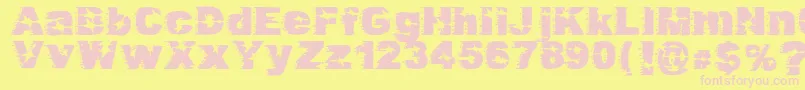 Dirty Harry Font – Pink Fonts on Yellow Background