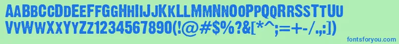 Dirty Headline Font – Blue Fonts on Green Background