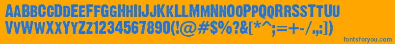 Dirty Headline Font – Blue Fonts on Orange Background