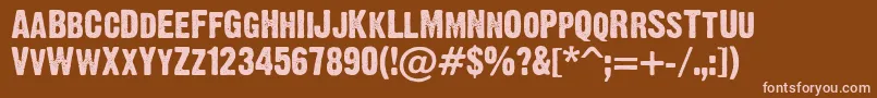 Dirty Headline Font – Pink Fonts on Brown Background