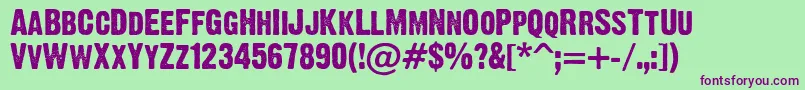 Dirty Headline Font – Purple Fonts on Green Background