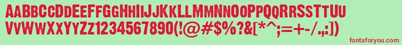 Dirty Headline Font – Red Fonts on Green Background