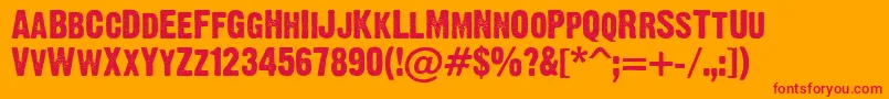 Dirty Headline Font – Red Fonts on Orange Background