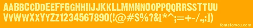 Dirty Headline-Schriftart – Gelbe Schriften auf orangefarbenem Hintergrund