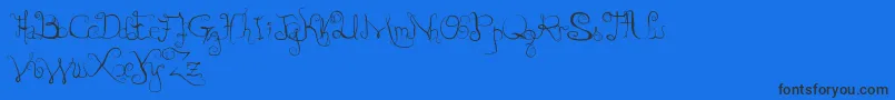 Dirty Lady Font – Black Fonts on Blue Background