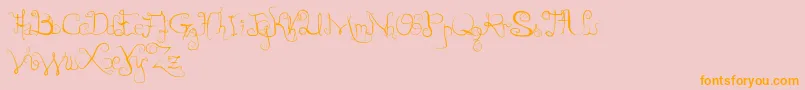 Dirty Lady Font – Orange Fonts on Pink Background