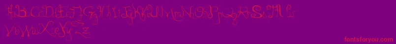 Dirty Lady-fontti – punaiset fontit violetilla taustalla