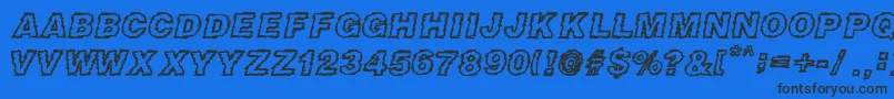 DIRTY NEWS Font – Black Fonts on Blue Background