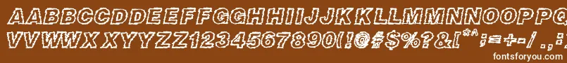 DIRTY NEWS-Schriftart – Weiße Schriften auf braunem Hintergrund