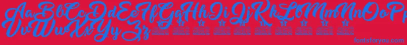 Dirty Queen Personal Use Font – Blue Fonts on Red Background