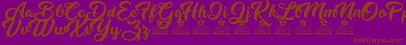 Dirty Queen Personal Use-Schriftart – Braune Schriften auf violettem Hintergrund