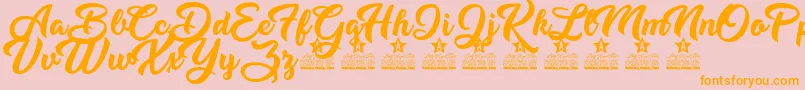 Dirty Queen Personal Use Font – Orange Fonts on Pink Background