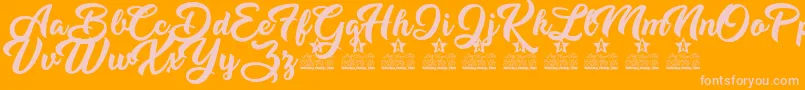 Dirty Queen Personal Use Font – Pink Fonts on Orange Background