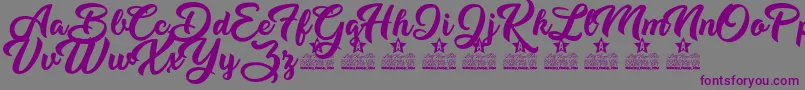 Dirty Queen Personal Use-fontti – violetit fontit harmaalla taustalla