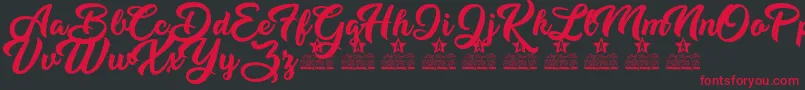 Dirty Queen Personal Use Font – Red Fonts on Black Background